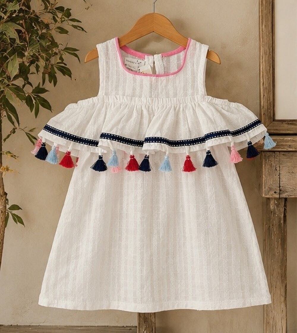 Mud Pie Baby Girl Tassel Dress And Bloomer NWT 9-12 Months NWT